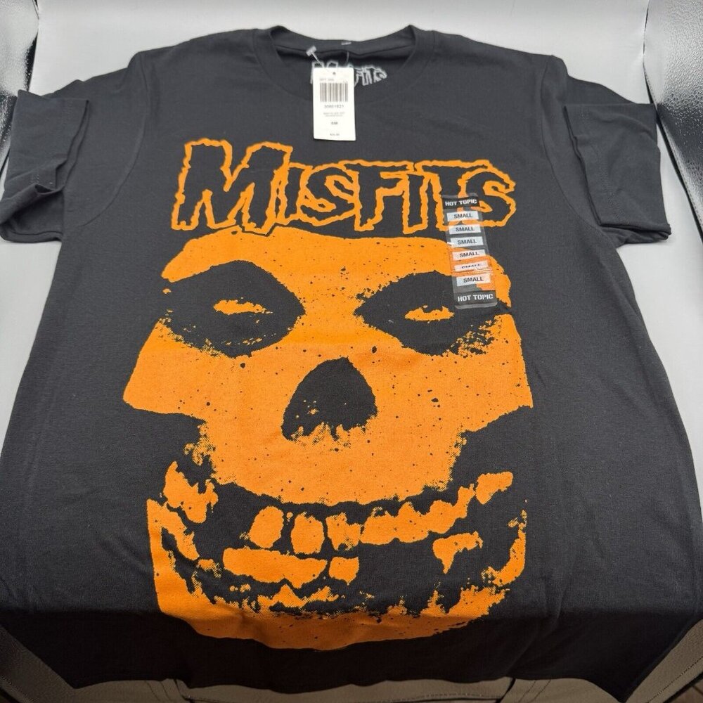 Misfits Orange Fiend Skull T-Shirt SMALL New